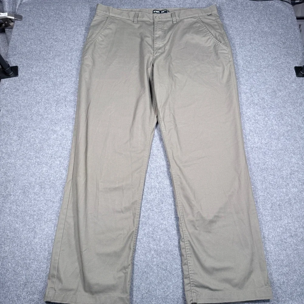 Vans Authentic Chino Loose Fit Pants Mens 40 Olive Green Skateboard Trousers